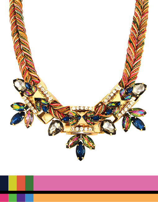 Cordelia Pink & Green Statement Necklace - CONCEPT x Signature9